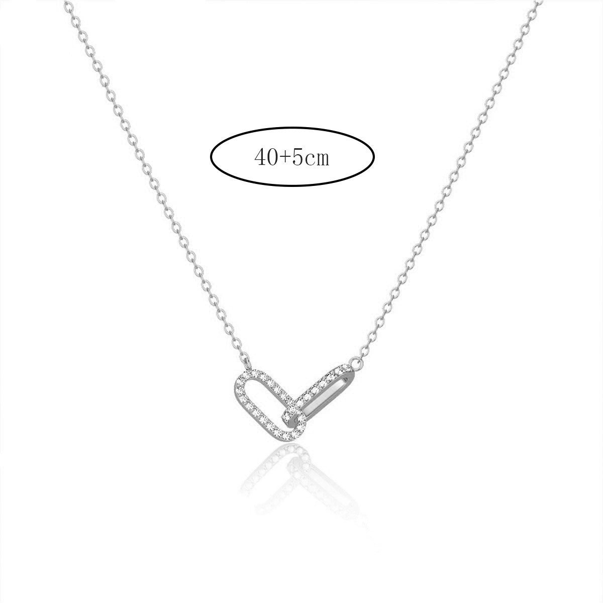Double Oval Interlocking Pendant Necklace
