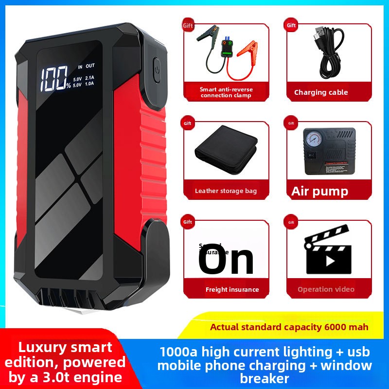12V Car Emergency Jump Starter with Multi-function Clamps