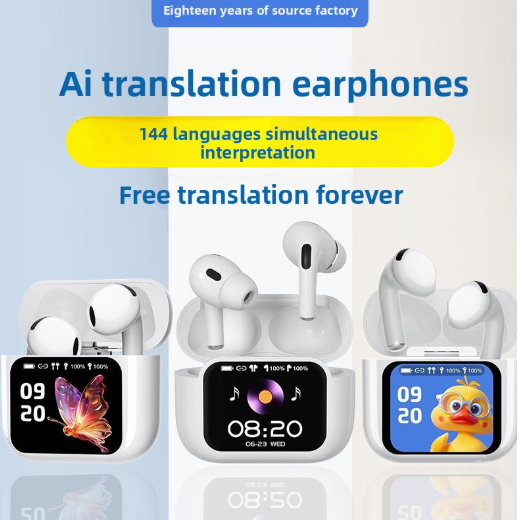 Full-color screen noise-reduced in-ear Bluetooth headphones