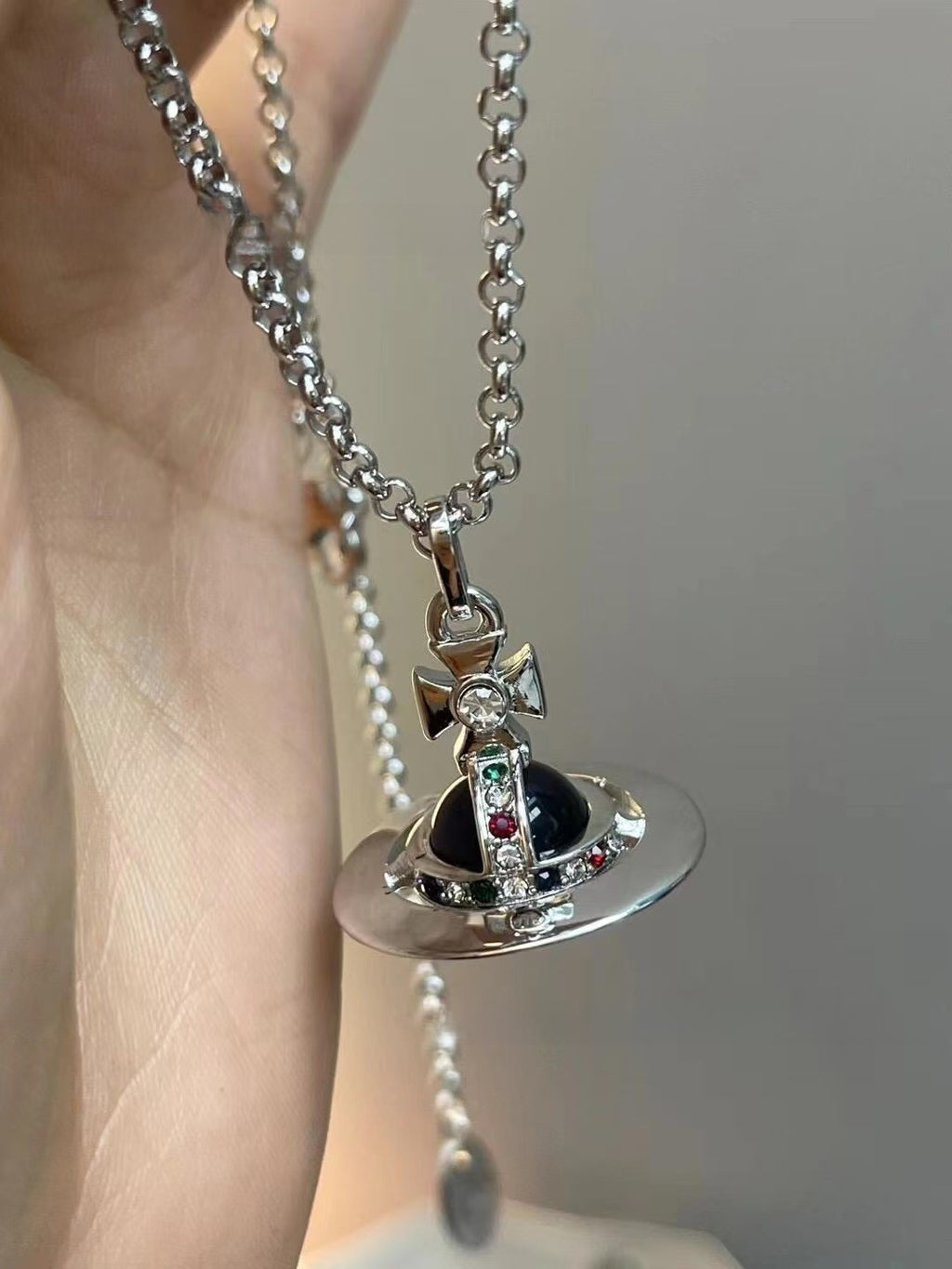 Fashion Saturn Pendant Necklace for Women