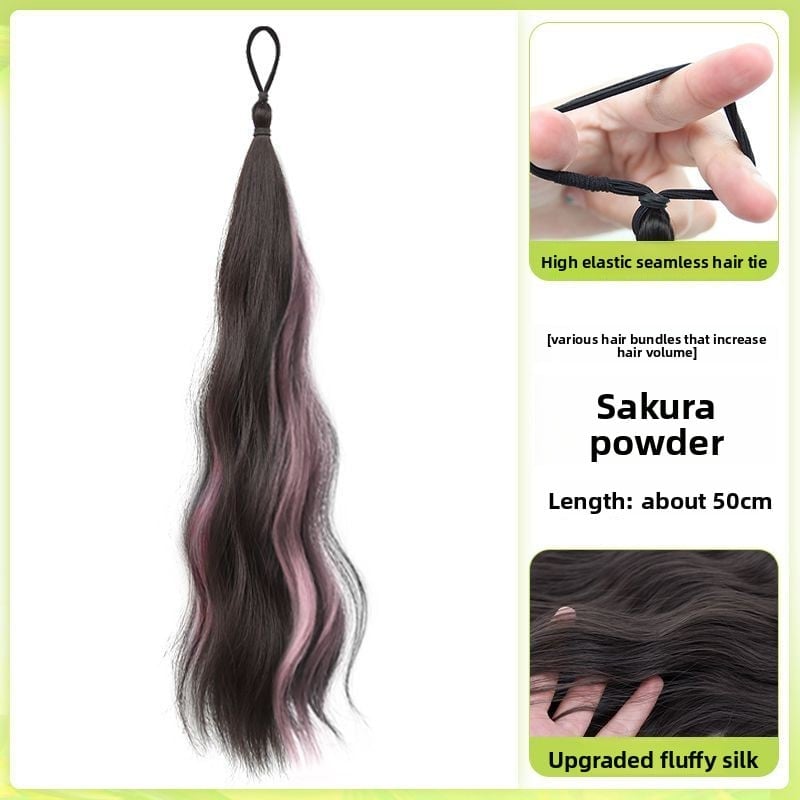 Colorful Hand-Woven Synthetic Hair Ponytail Bundles for Volume & Styling