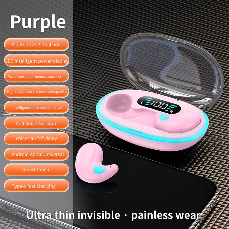 Invisible Sleep Bluetooth Headset with Bone Conduction and Noise Reduction