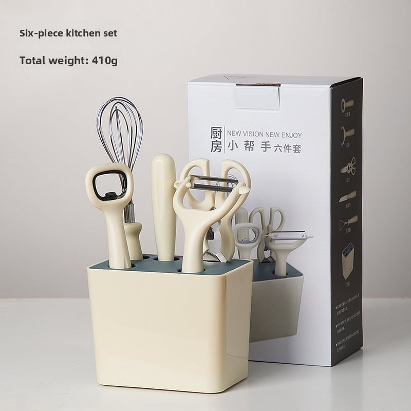 Kitchen Set Household Baby Food Supplemental Gadget Internet Celebrity Scissors Fruit Knife Bottle Opener Peeler Knife Six-piece Set