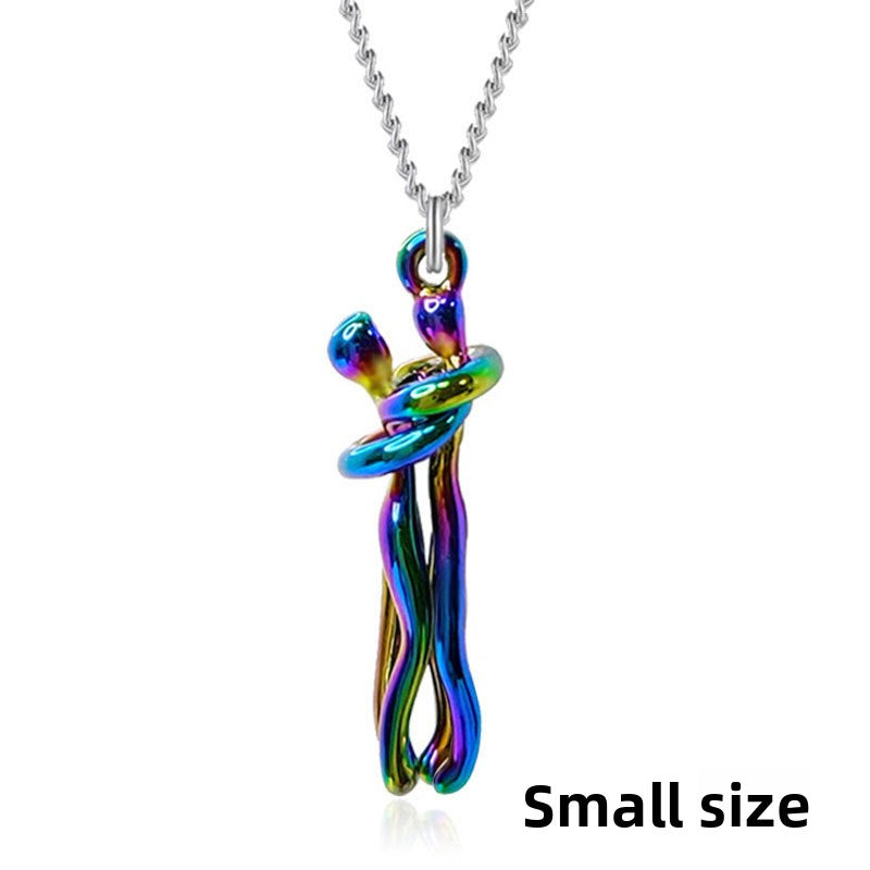Couple Embrace Pendant Necklace