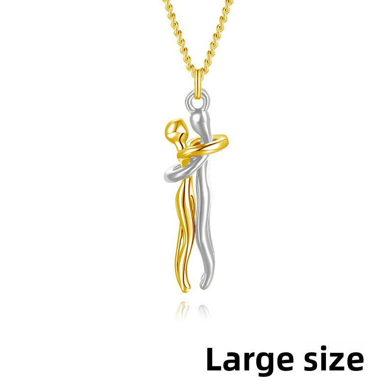 Couple Embrace Pendant Necklace