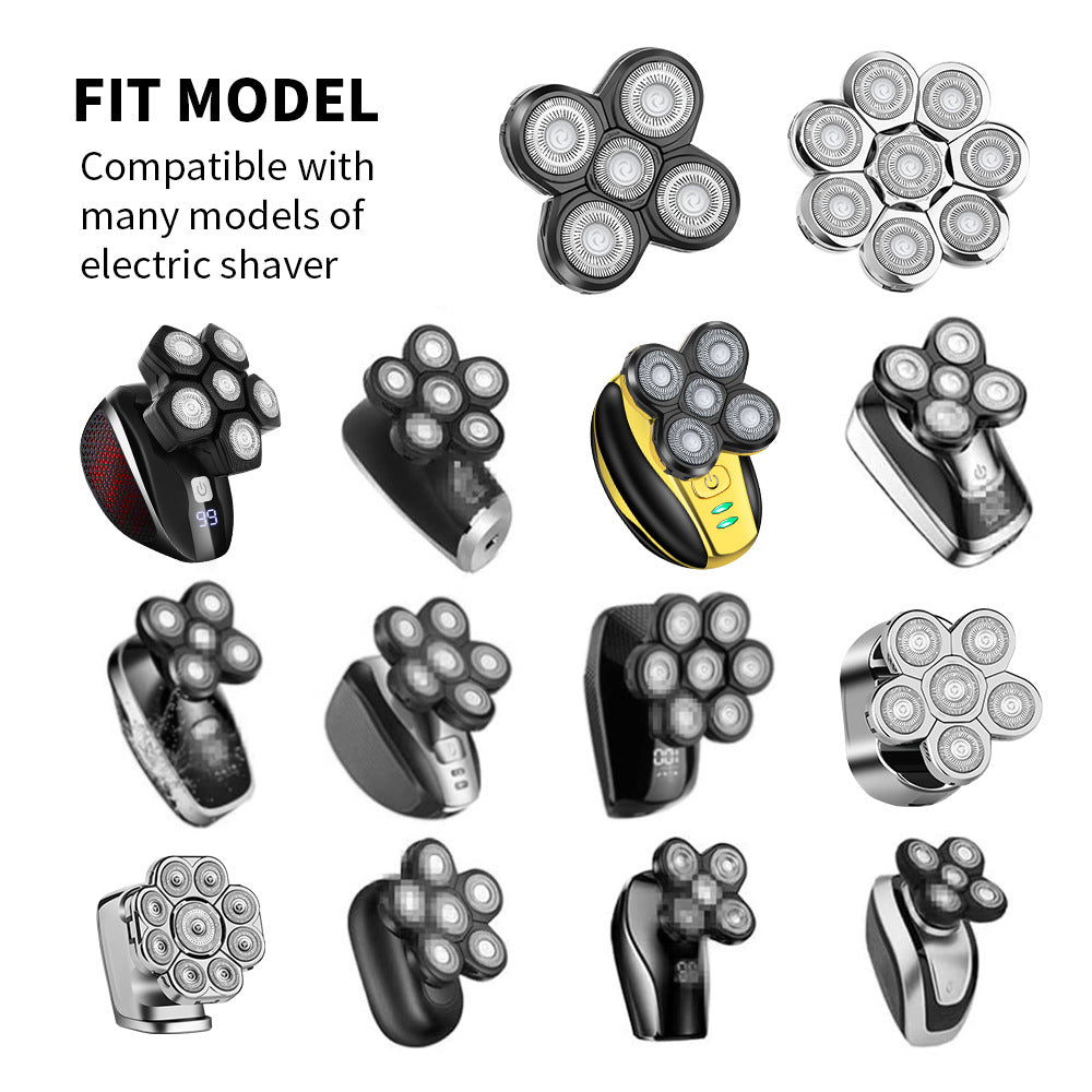 Cross-border electric shaver rotary washing shaving multi-head accessories floating IPX-grade bald razor