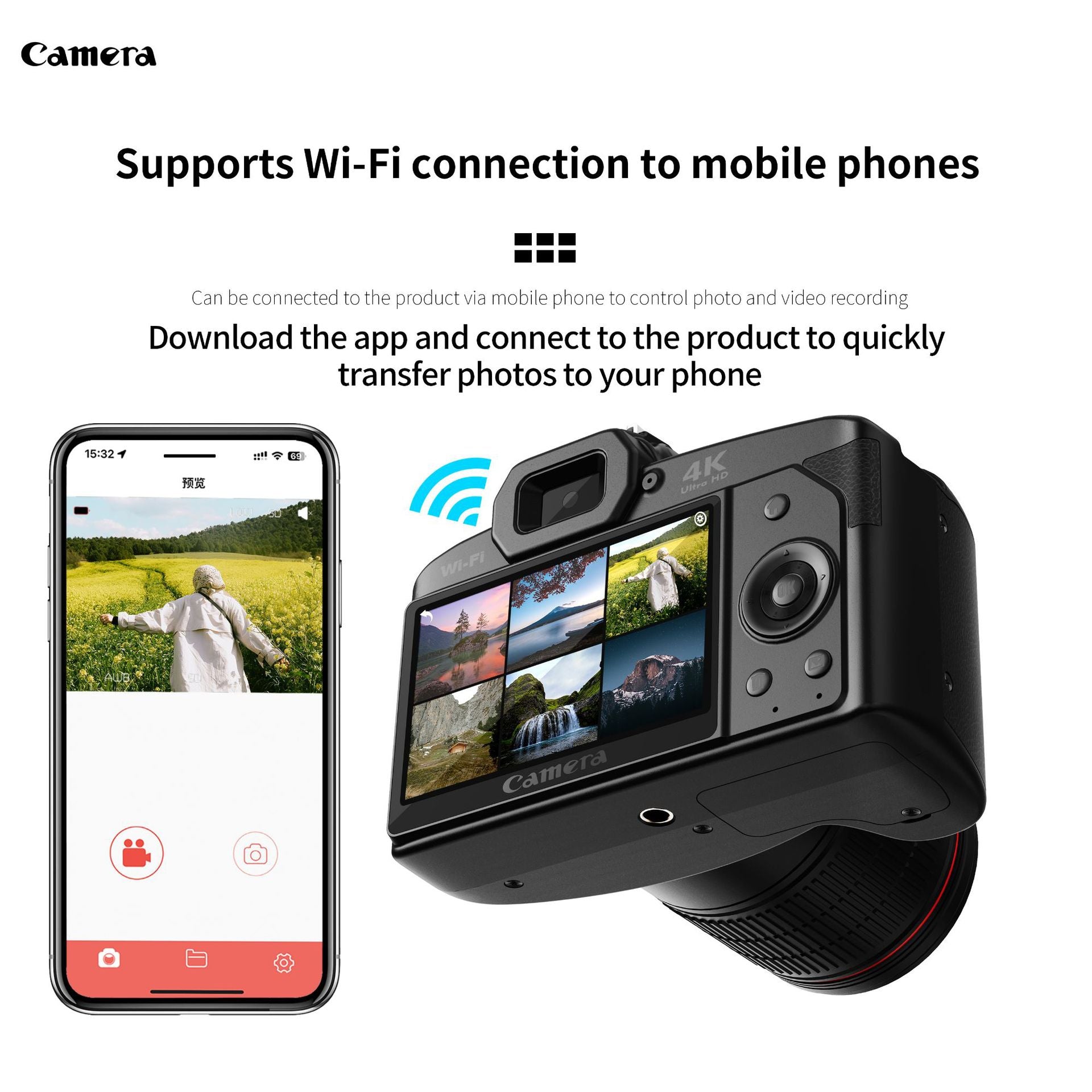 Camera 4K Dual Lens Night Vision