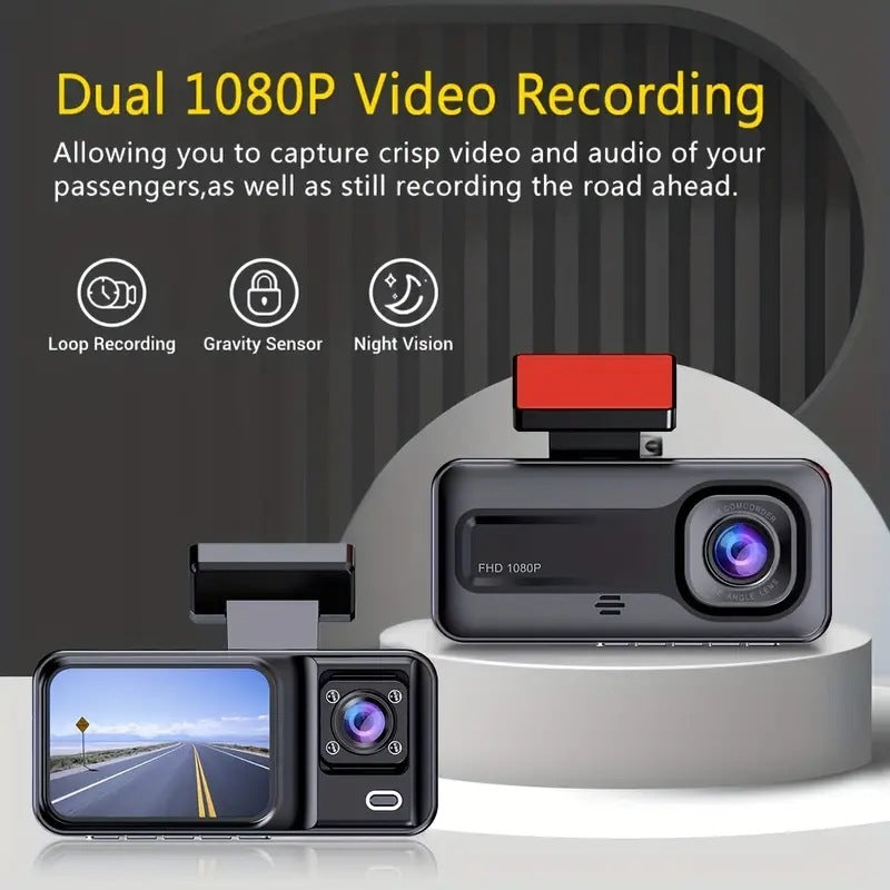 1080P HD Dual Lens Car DVR Camera with GPS