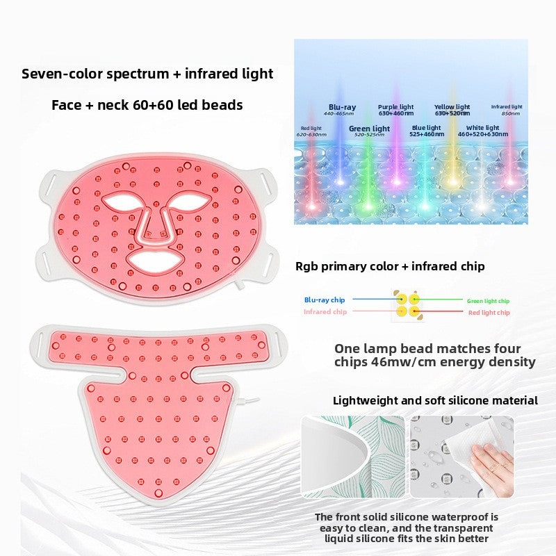 ilicone LED Photon Rejuvenation Facial Mask with Neck