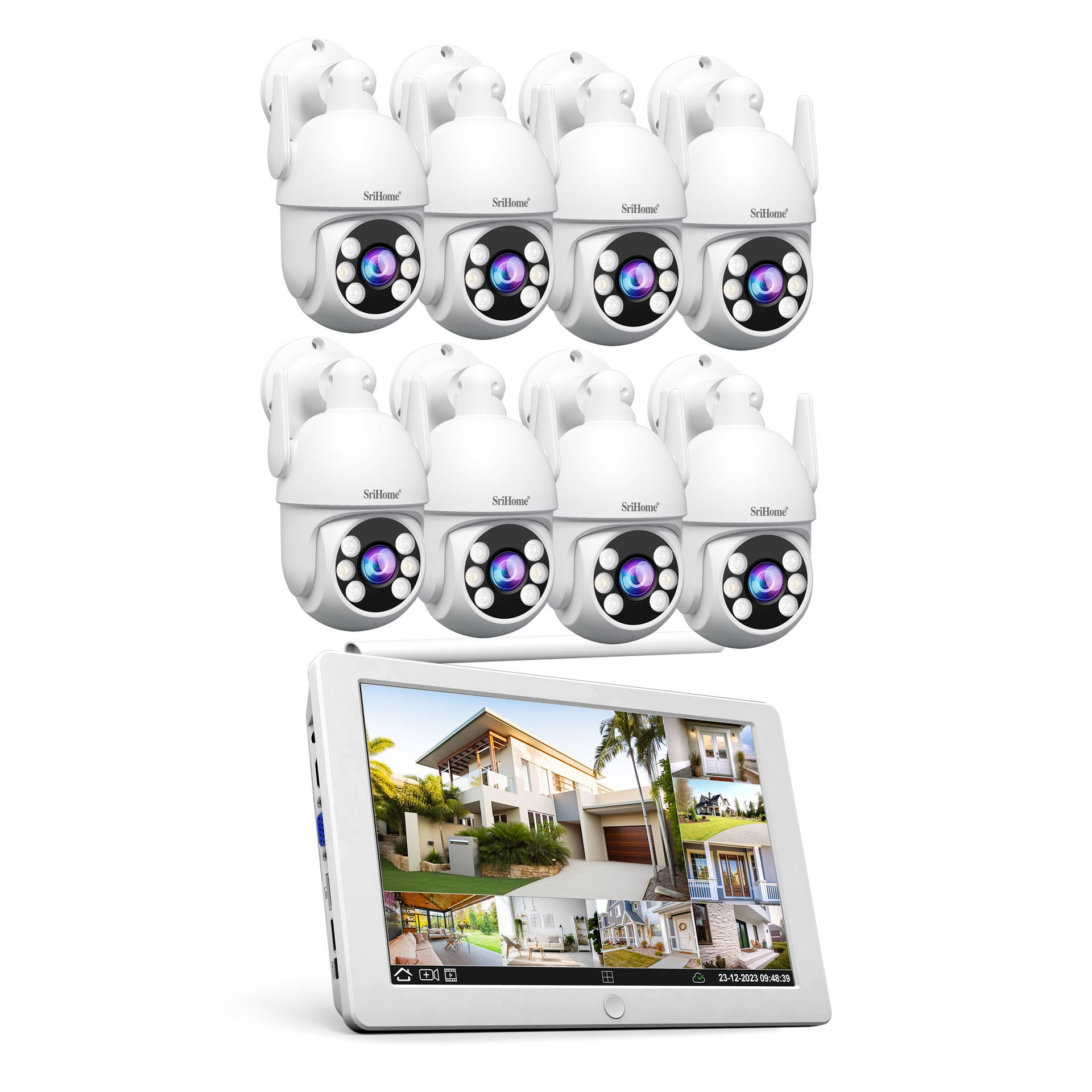 10.1-inch Wireless Surveillance System with HD Screen and AI Features