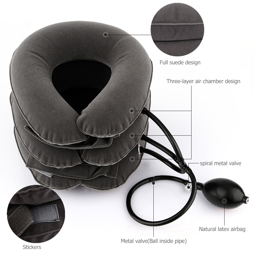 Flocking inflatable neck protection