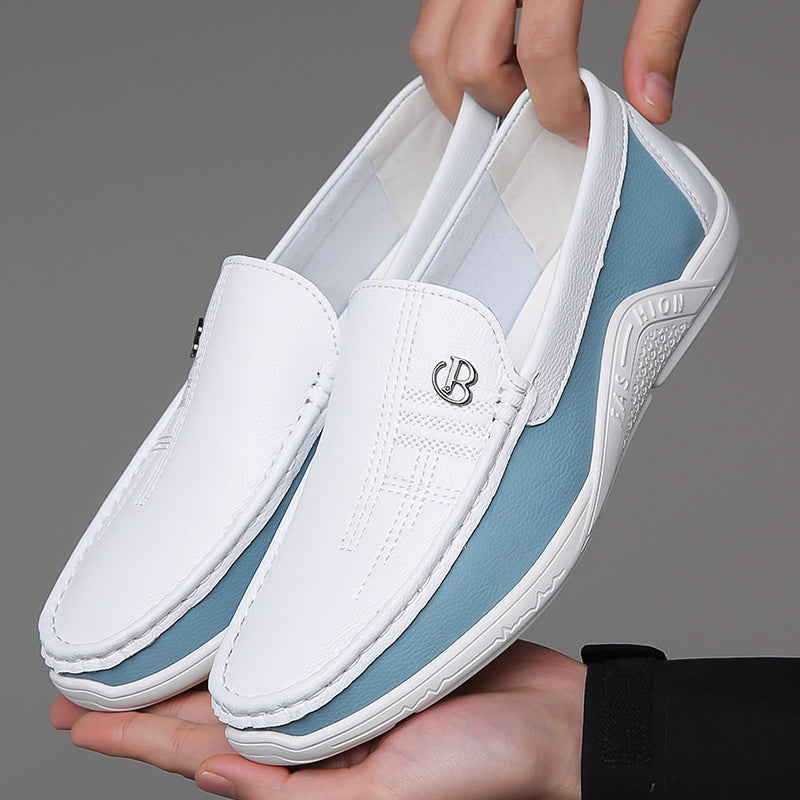 Casual Men's Leather Loafers Slip-On Breathable Driving Shoes