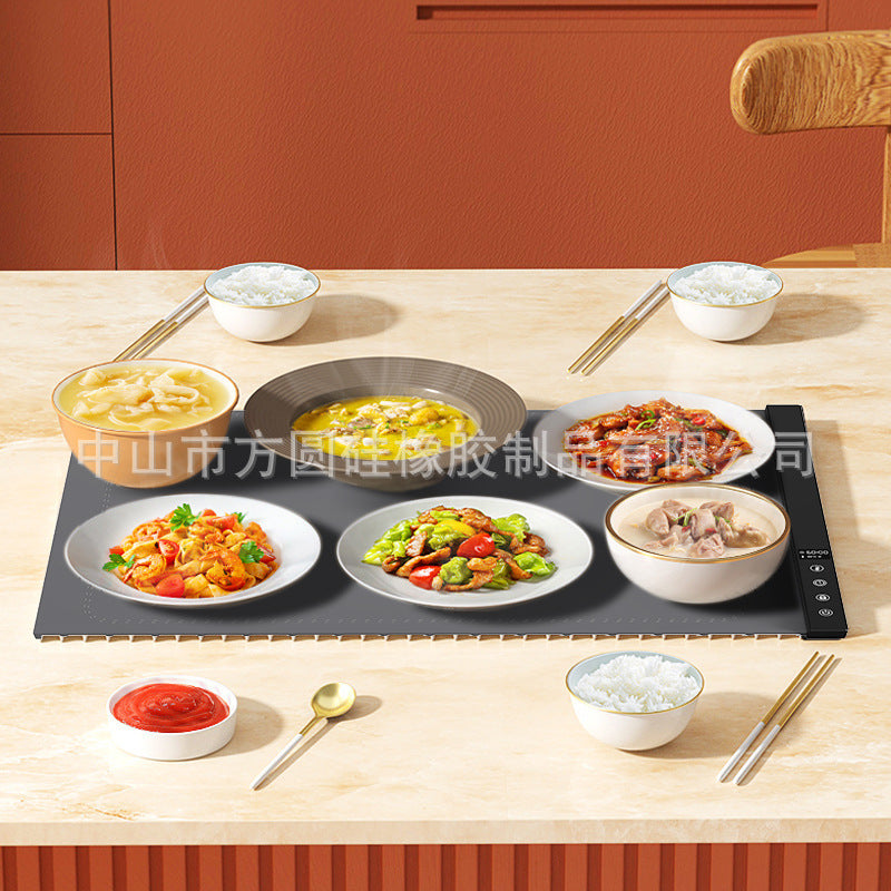 Silicone warm food plate, foldable.