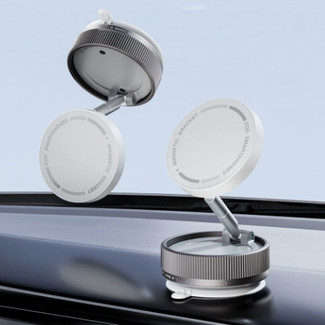 Car metal mobile phone bracket 2025 new suction cup vacuum adsorption car special navigation magnetic suction fixing bracket