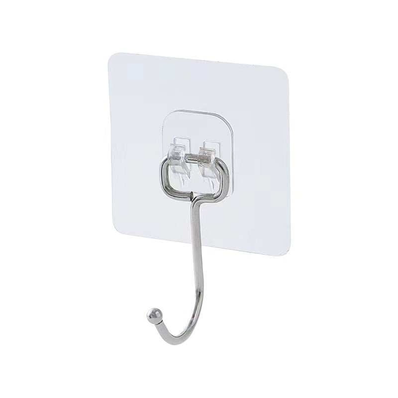 Metal large hook with strong adhesive and no need for drilling holes