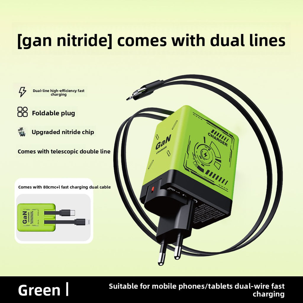 120W GaN Fast Charger with Retractable Cable