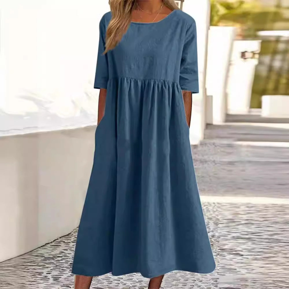 Loose round-neck dress