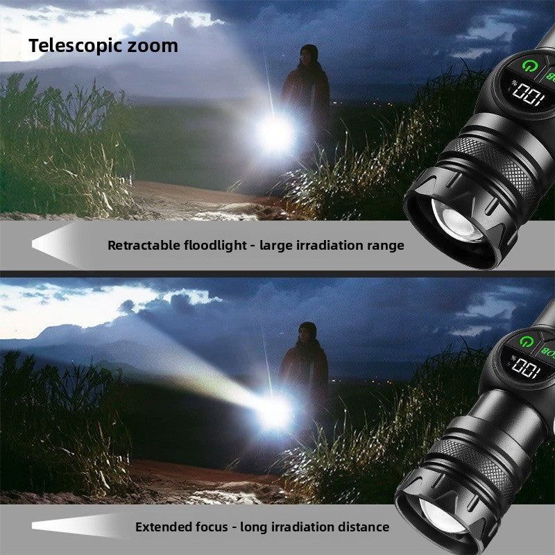Intelligent Digital Display LED Flashlight with Magnetic Base