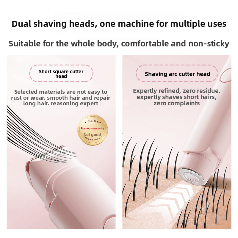 Double-Head Rechargeable Electric Shaver for Women
