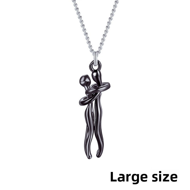 Couple Embrace Pendant Necklace