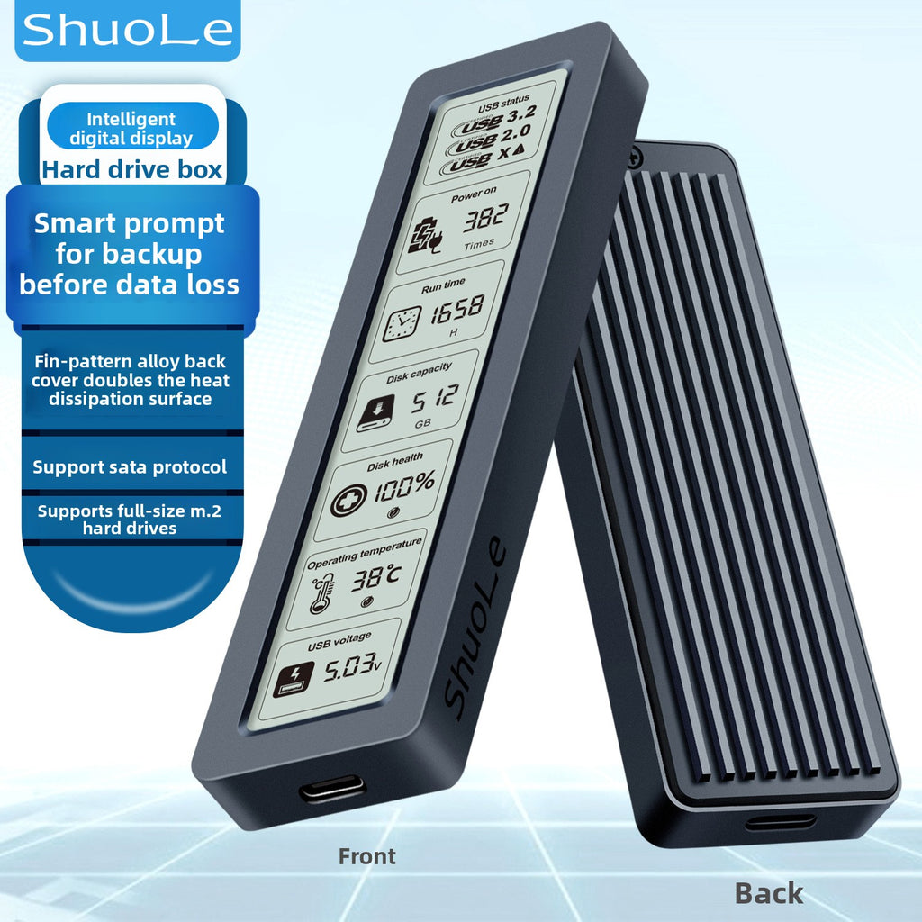 M.2 Smart Screen Display SSD Enclosure USB