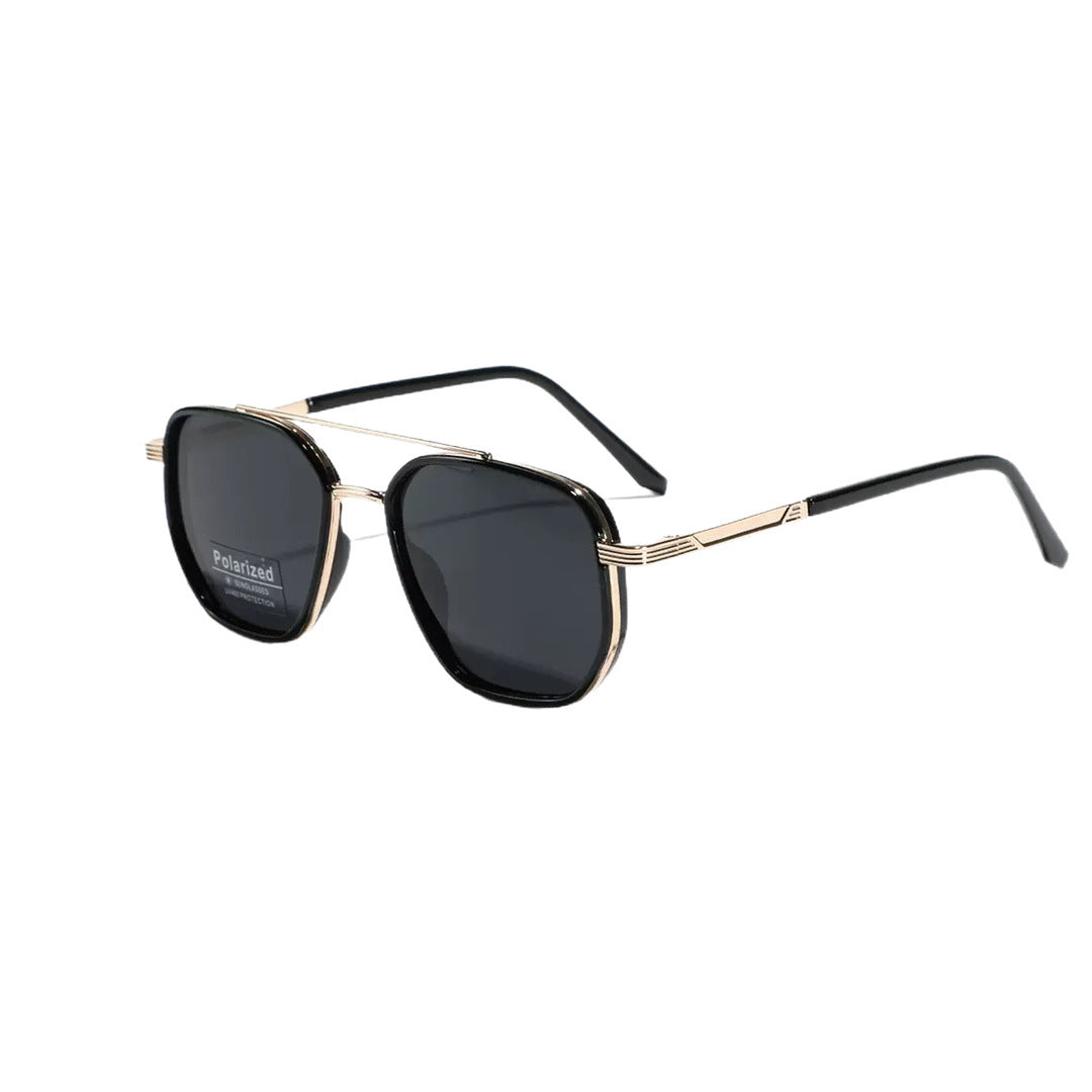 Semi-Metal Large Square Frame Sunglasses for Men