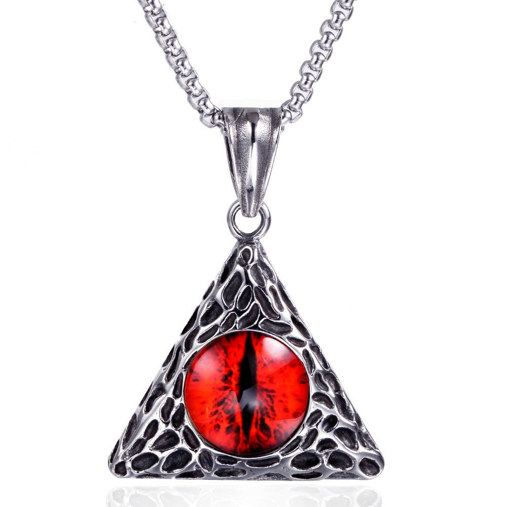 domineering double wolf head titanium steel pendant necklace