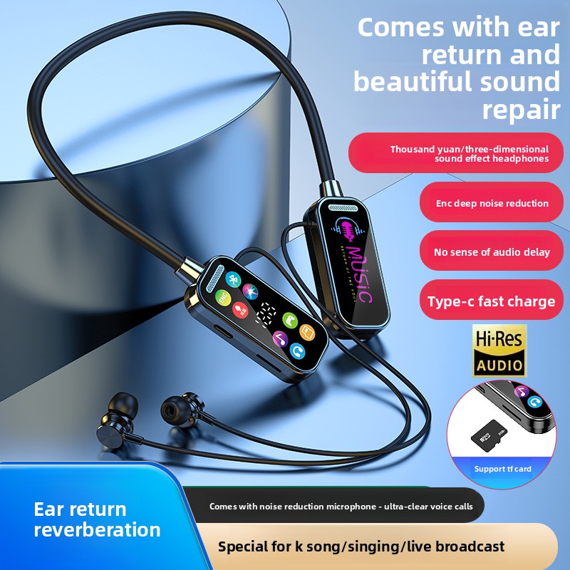 Wireless Bluetooth Headset with Color Screen