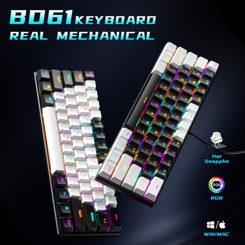 BD61 Mechanical Keyboard RGB Hot-Swappable Wired Gaming Keyboard