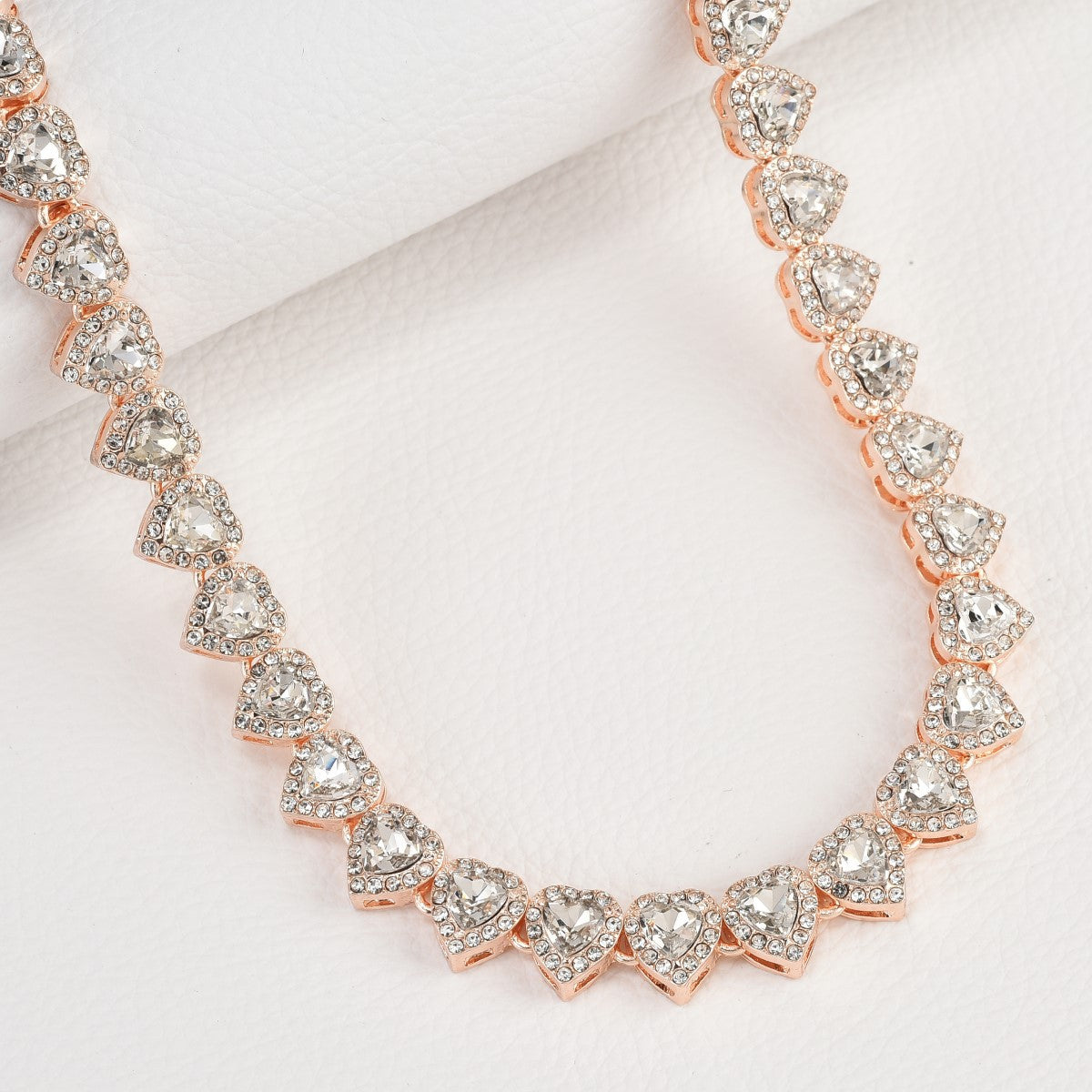 Hip-hop heart-shaped rock candy necklace