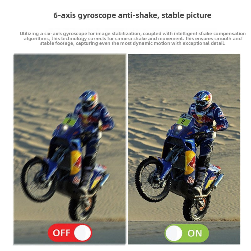 5K Sports Camera with Anti-Shake, Waterproof, WiFi, and 48MP