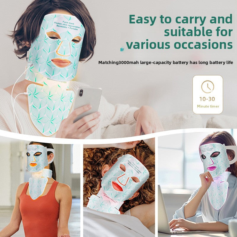 ilicone LED Photon Rejuvenation Facial Mask with Neck
