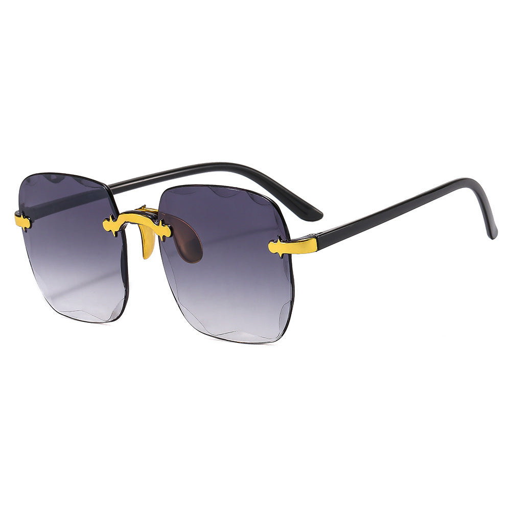 Frameless beveled sunglasses