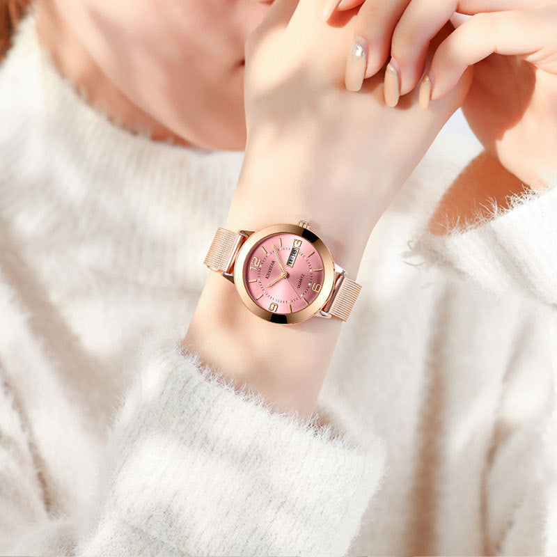 A simple waterproof luminous watch for ladies
