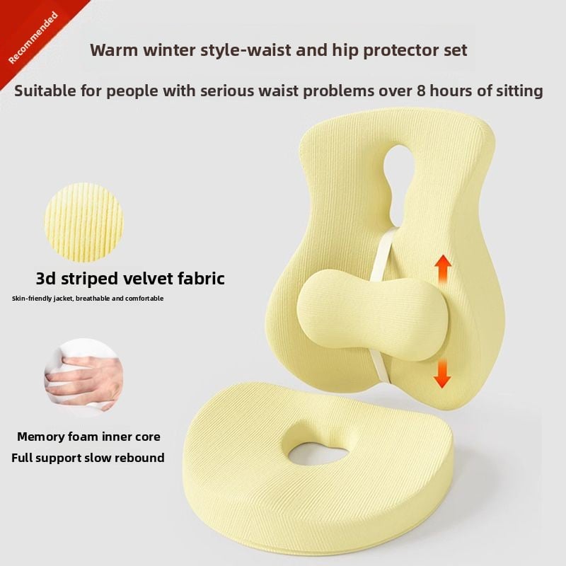 Ergonomic Memory Foam Back Support Cushion for Office Chair