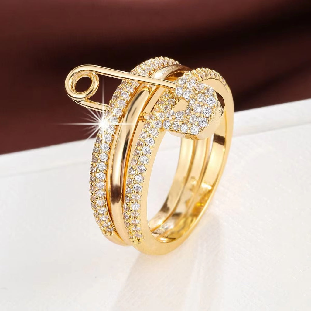 Luxury-simplified three-color ring with detachable design