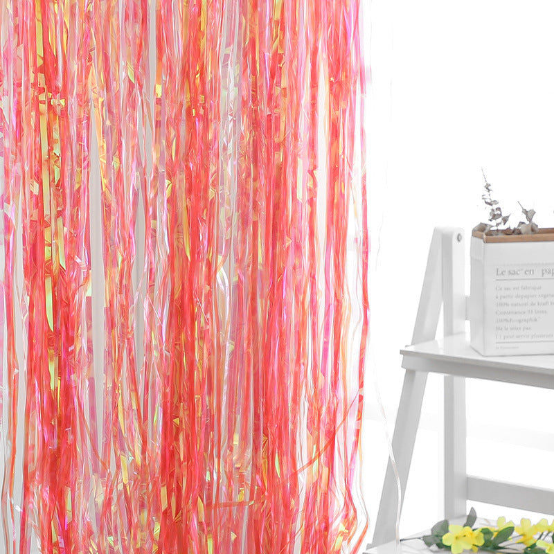 Candy-colored rain curtain party decoration