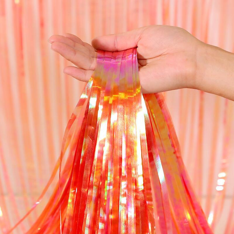 Candy-colored rain curtain party decoration