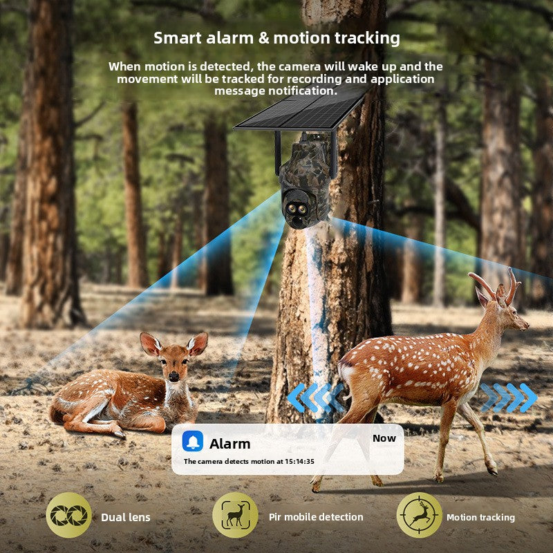 12x Zoom Solar Camouflage Outdoor 4G Surveillance Camera