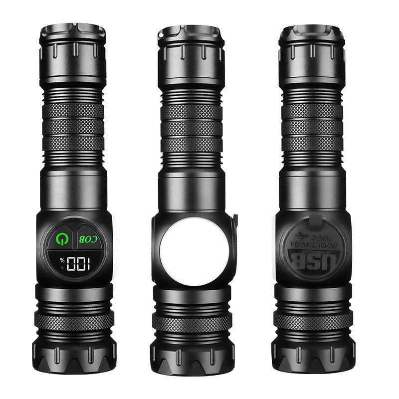 Intelligent Digital Display LED Flashlight with Magnetic Base