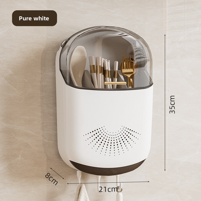 Wall Mounted Kitchen Chopsticks Holder with Lid