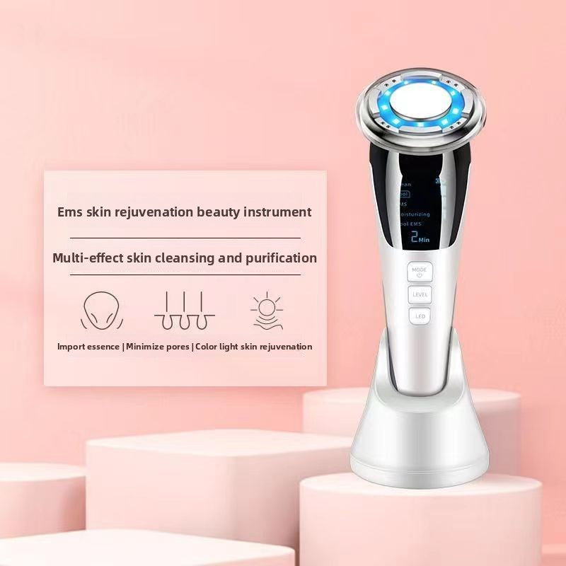 Handheld Facial Hot Cold EMS Beauty Device with Light Therapy