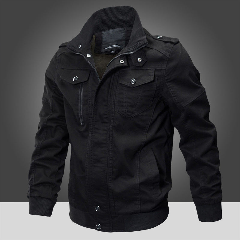 Men's Fleece-Lined Military Style Jacket