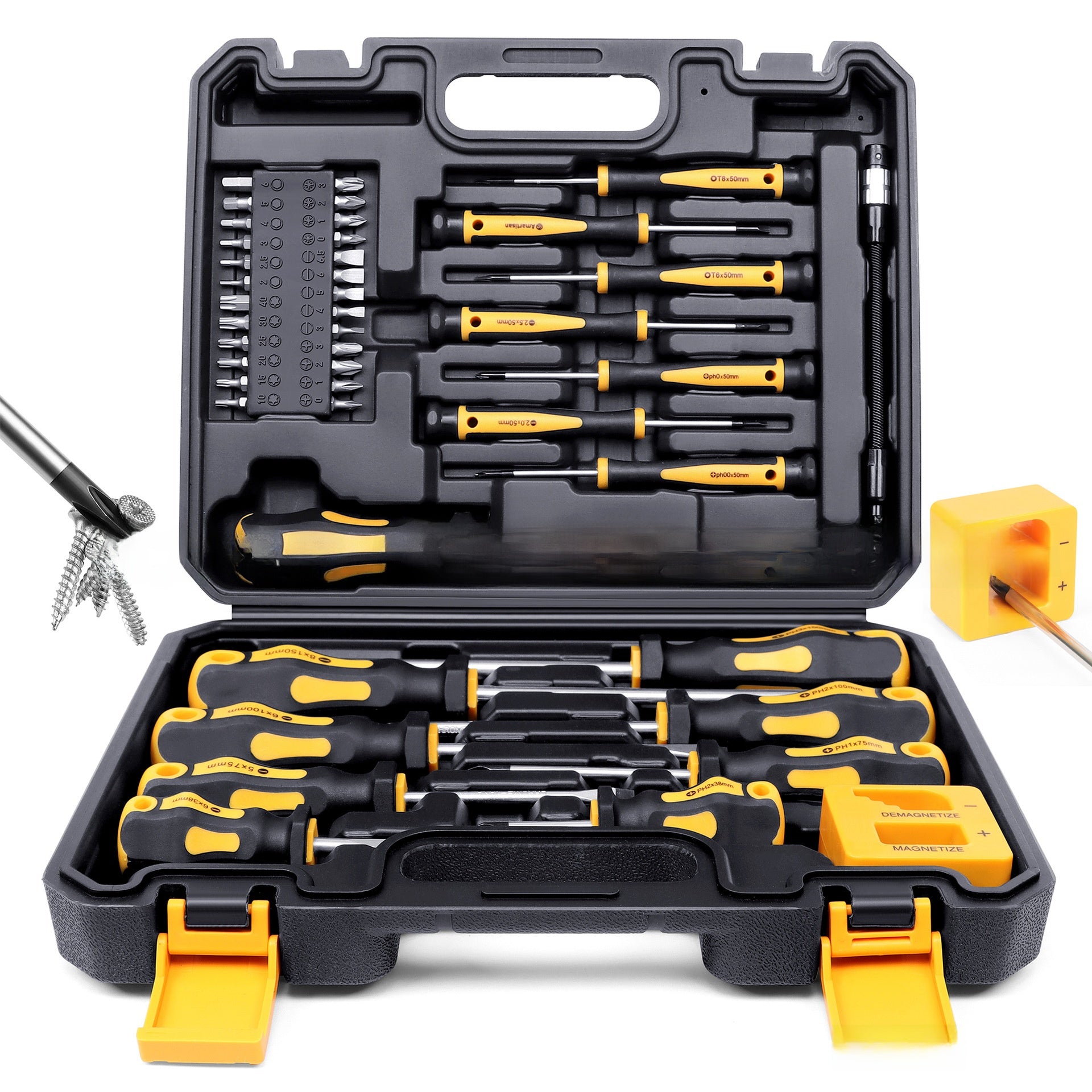 43-Piece Magnetic Screwdriver Set with Storage Box