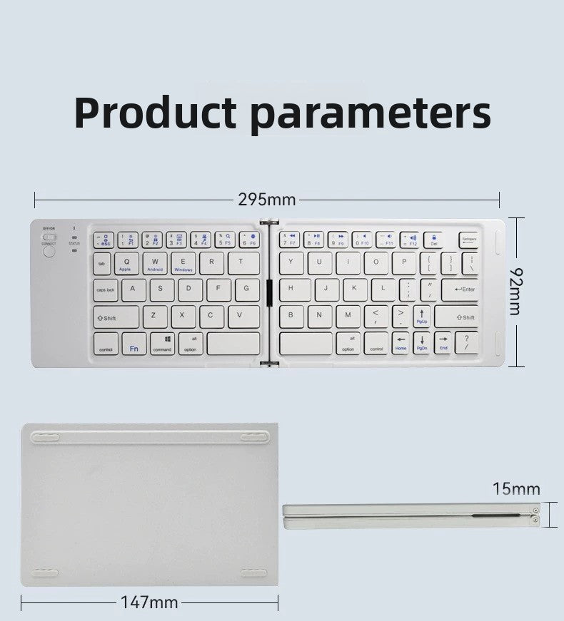 Foldable silent Bluetooth wireless keyboard