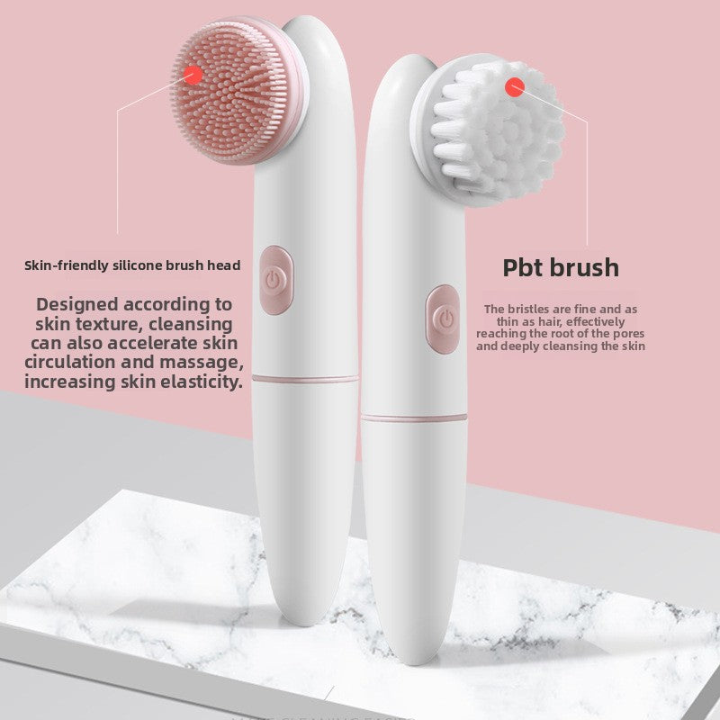 Electric Silicone Facial Cleansing Brush with Ultrasonic Vibration