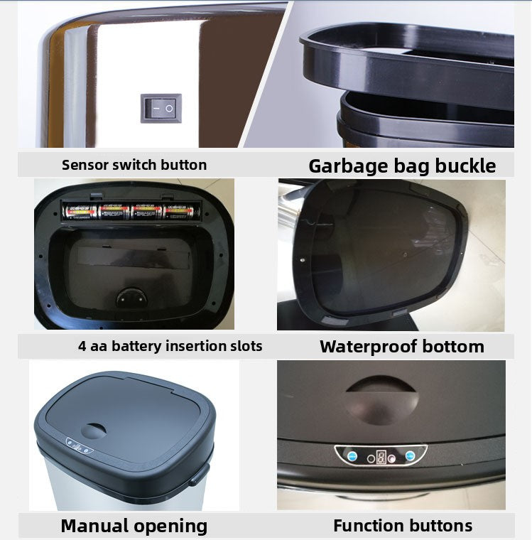 Large Capacity Infrared Sensor Trash Can