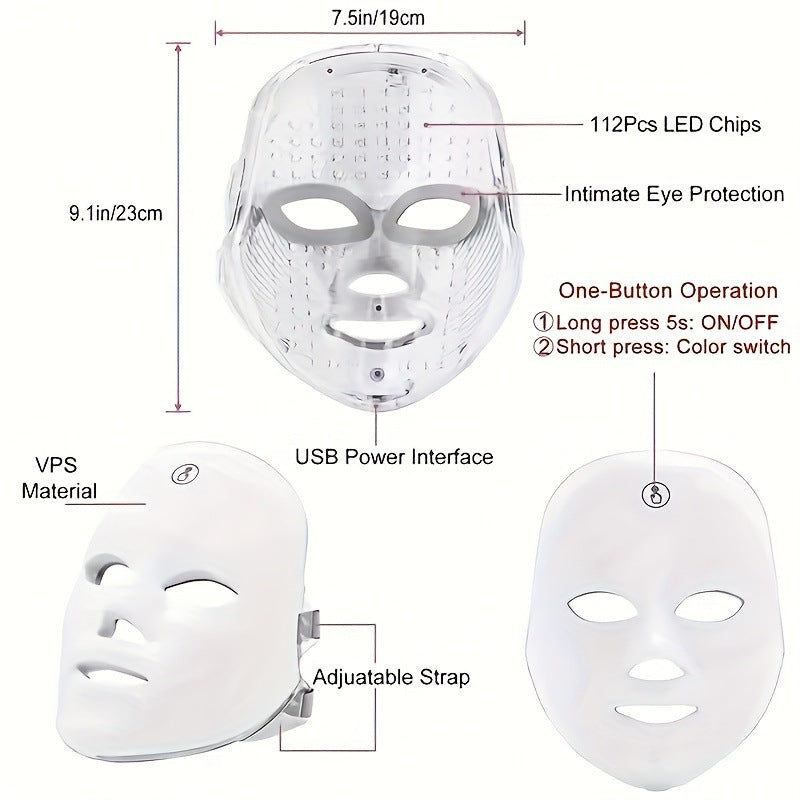 Beauty mask infrared LED facial treatment device