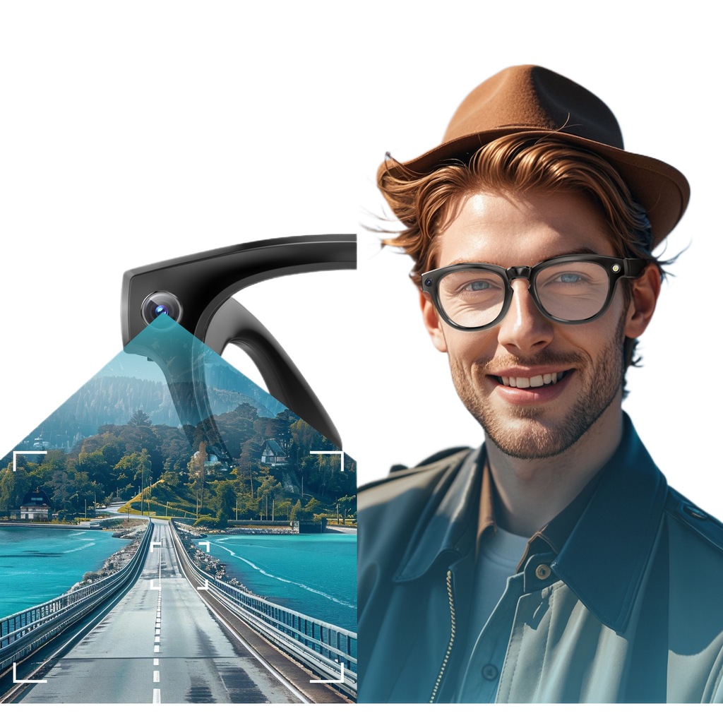 Bluetooth music player with camera glasses
