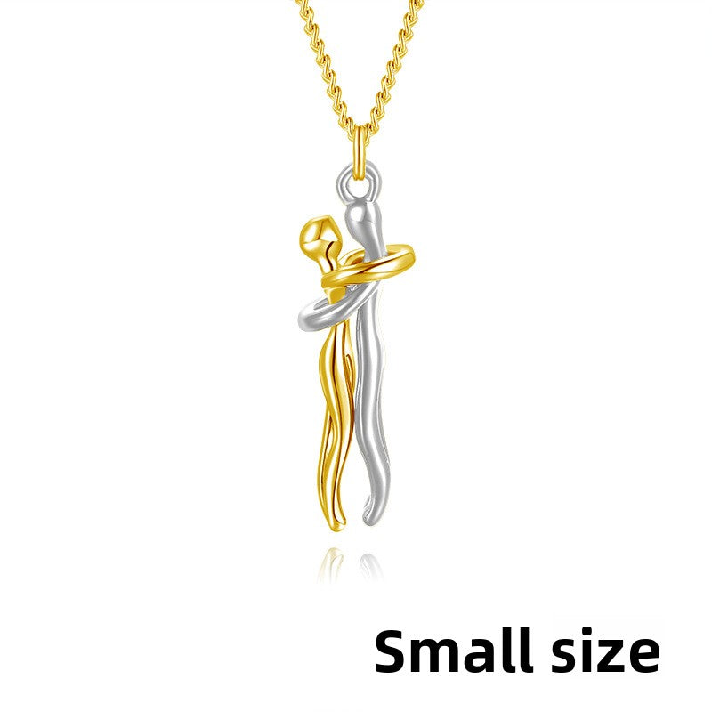 Couple Embrace Pendant Necklace